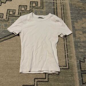 Zara ribbed white tee